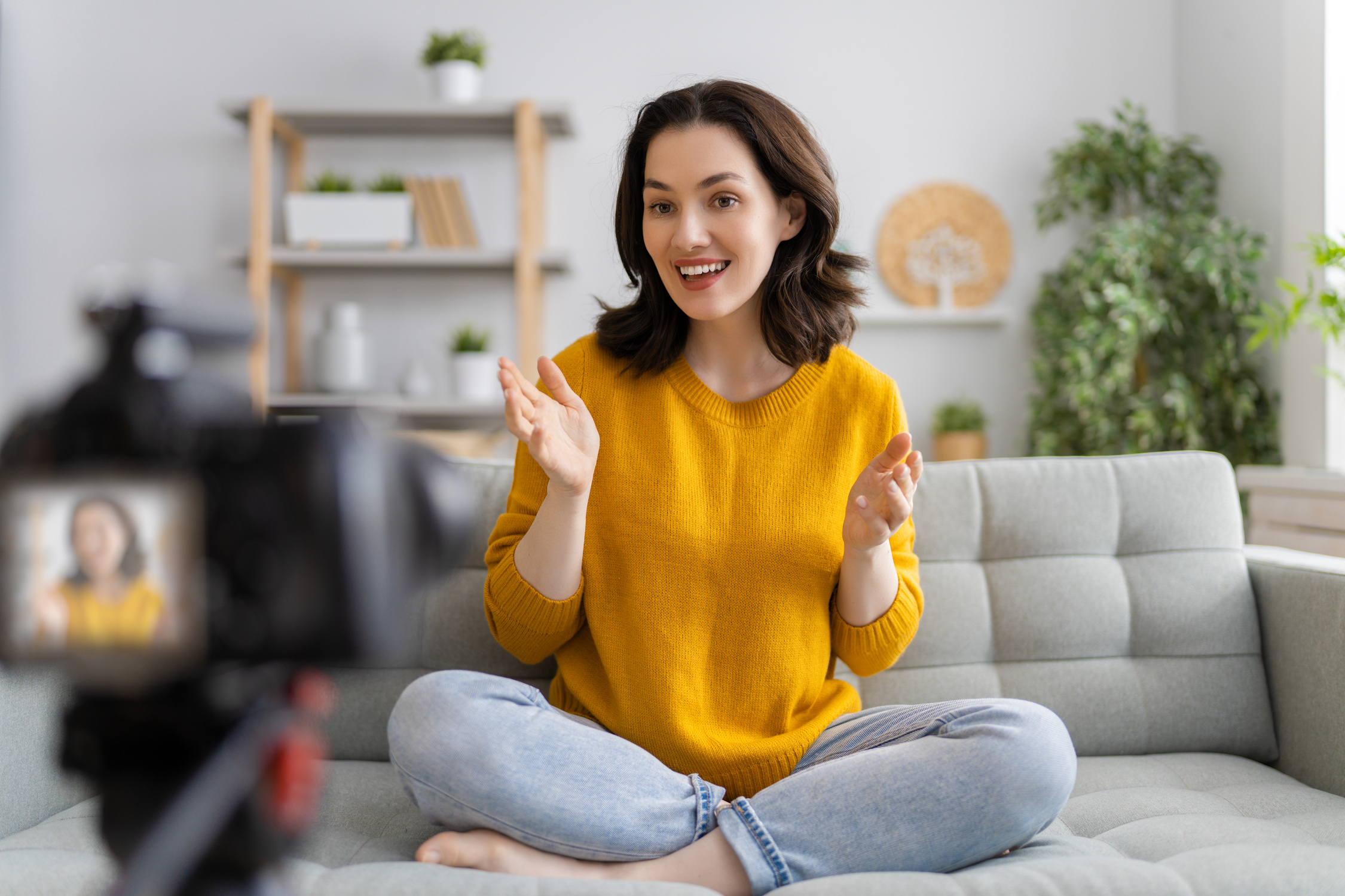 Woman Recording a Video